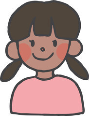 Obraz premium 女の子の手描きイラスト