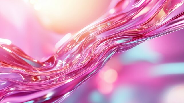 An abstract image of flowing pink liquid creates a mesmerizing pattern, showcasing fluid motion and vibrant colors that evoke a sense of creativity and imagination.