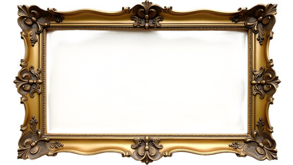 Classic wooden photo frame with an empty inner space, isolated on transparent background—perfect for photo mockups, interior design, or decorative art layouts.
