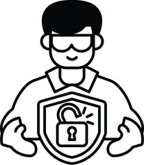 A man is holding a key and a lock