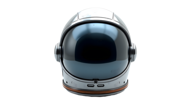 astronaut helmet illustration with visor and technical design, isolated on transparent background—perfect for science, space exploration, and futuristic artwork.