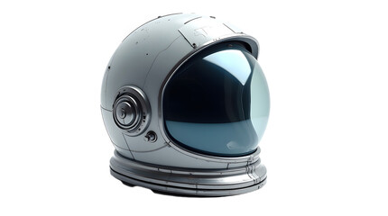 astronaut helmet illustration with visor and technical design, isolated on transparent background—perfect for science, space exploration, and futuristic artwork.