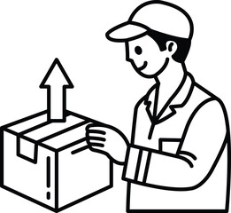 A man is opening a box with a smile on his face