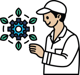 A man is holding a leafy green object