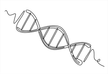 
DNA continuous one line drawing. Scientist and research concept. Hand drawn one line vector. Editable stroke