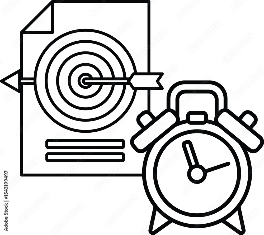 Poster clock with a arrow pointing to the right