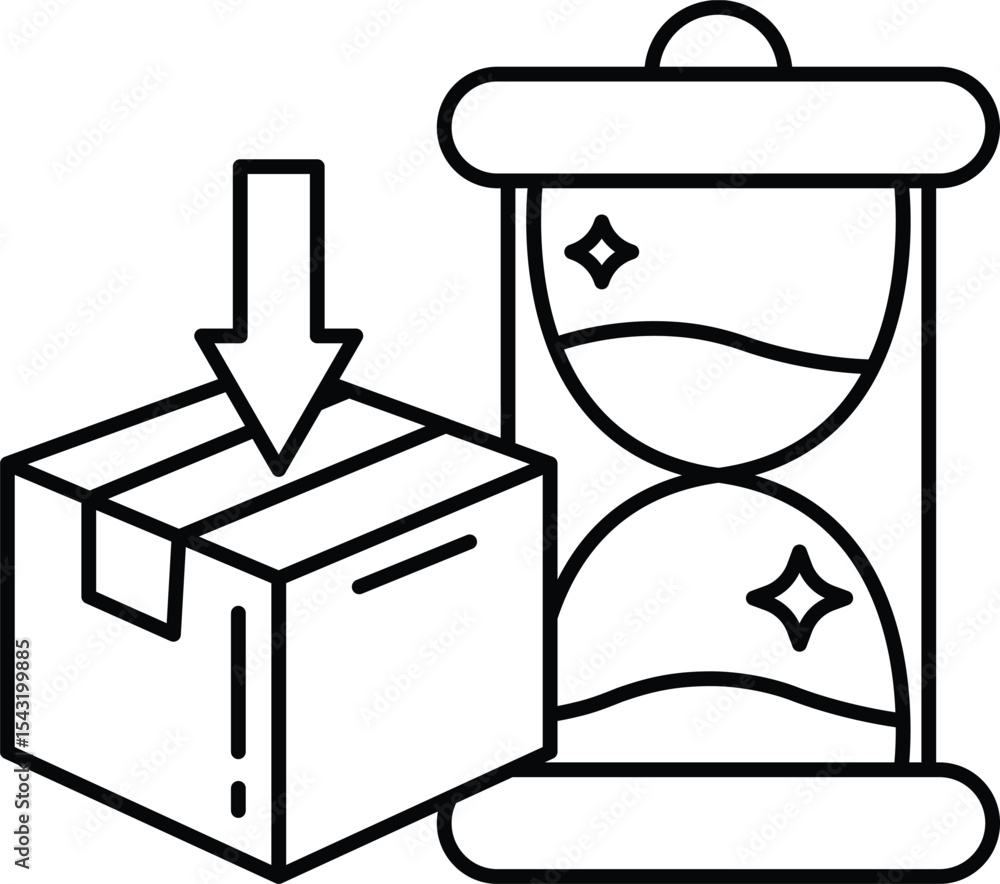 Poster a box is being opened and a clock is shown next to it
