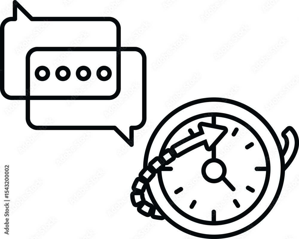 Poster clock with a face and a arrow pointing to the right