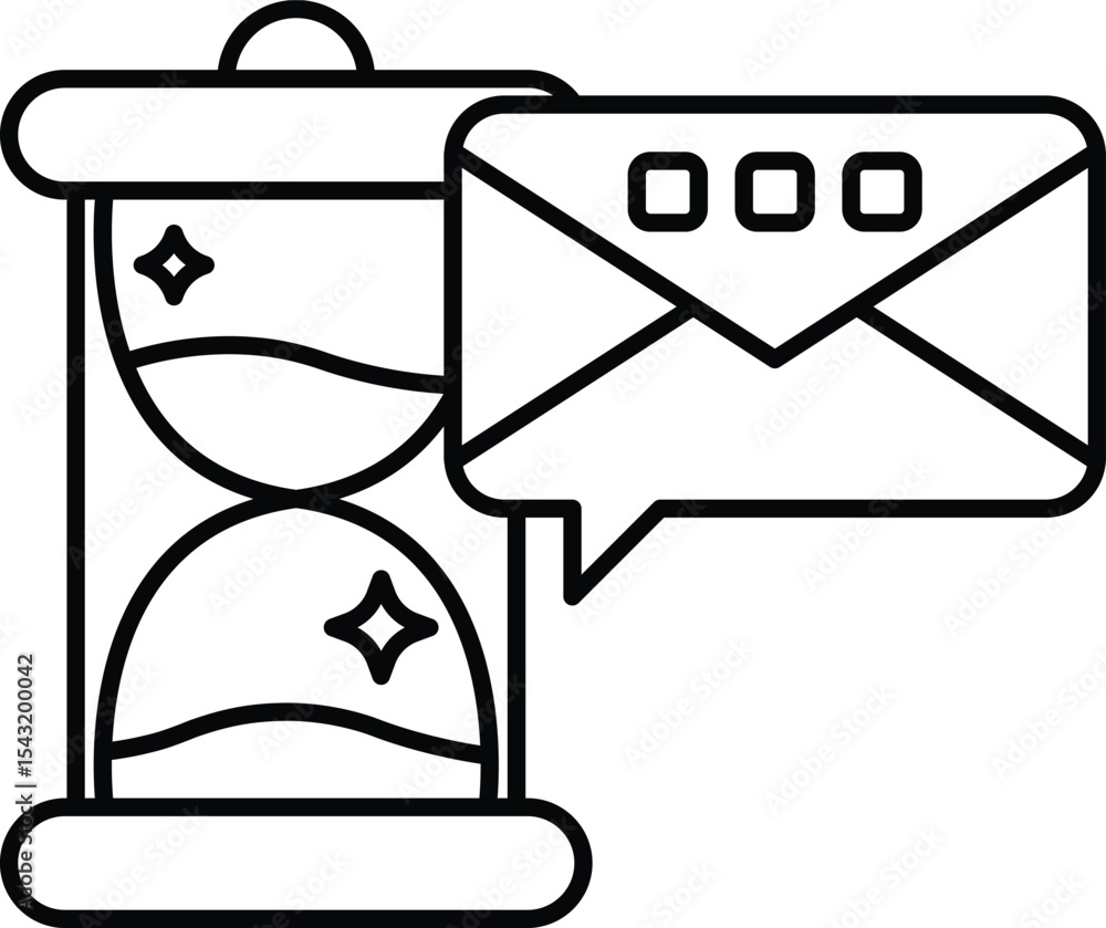 Poster a red alarm clock with two smiling faces on the left