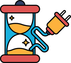 A clock with a plug in it