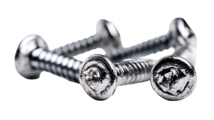Closeup of metallic screws hardware tools