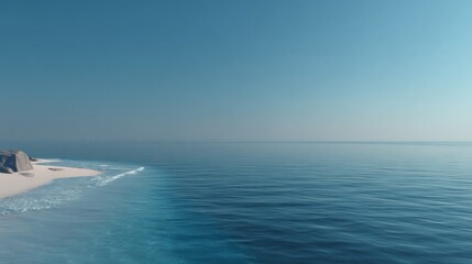 Serene Ocean Coastline Under a Clear Blue Sky
