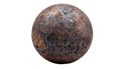 Rusty metal sphere ancient artifact detail texture