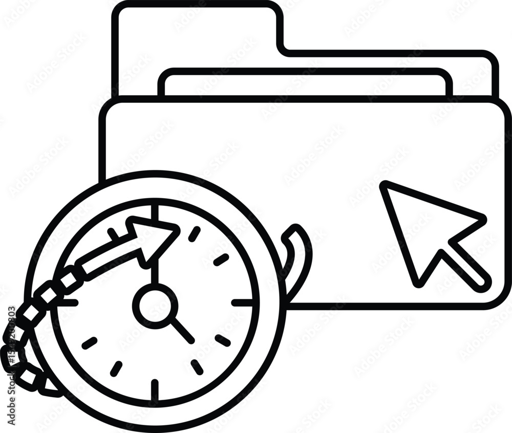Poster yellow folder with a arrow pointing to the right