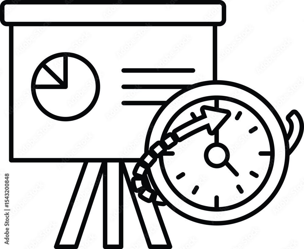 Poster a red clock with an arrow pointing to the right