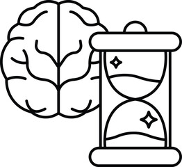 A brain and a clock are shown side by side