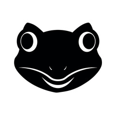 frog face silhouette art