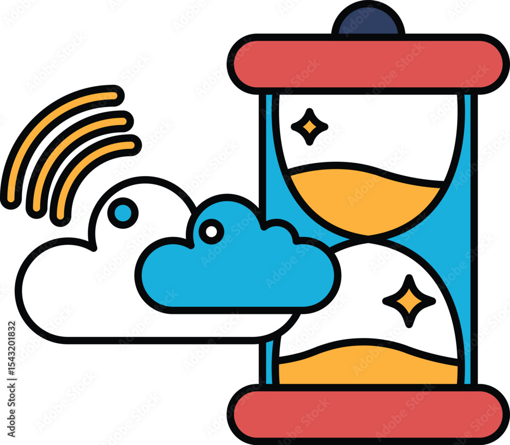 Poster a clock with a cloud in the background