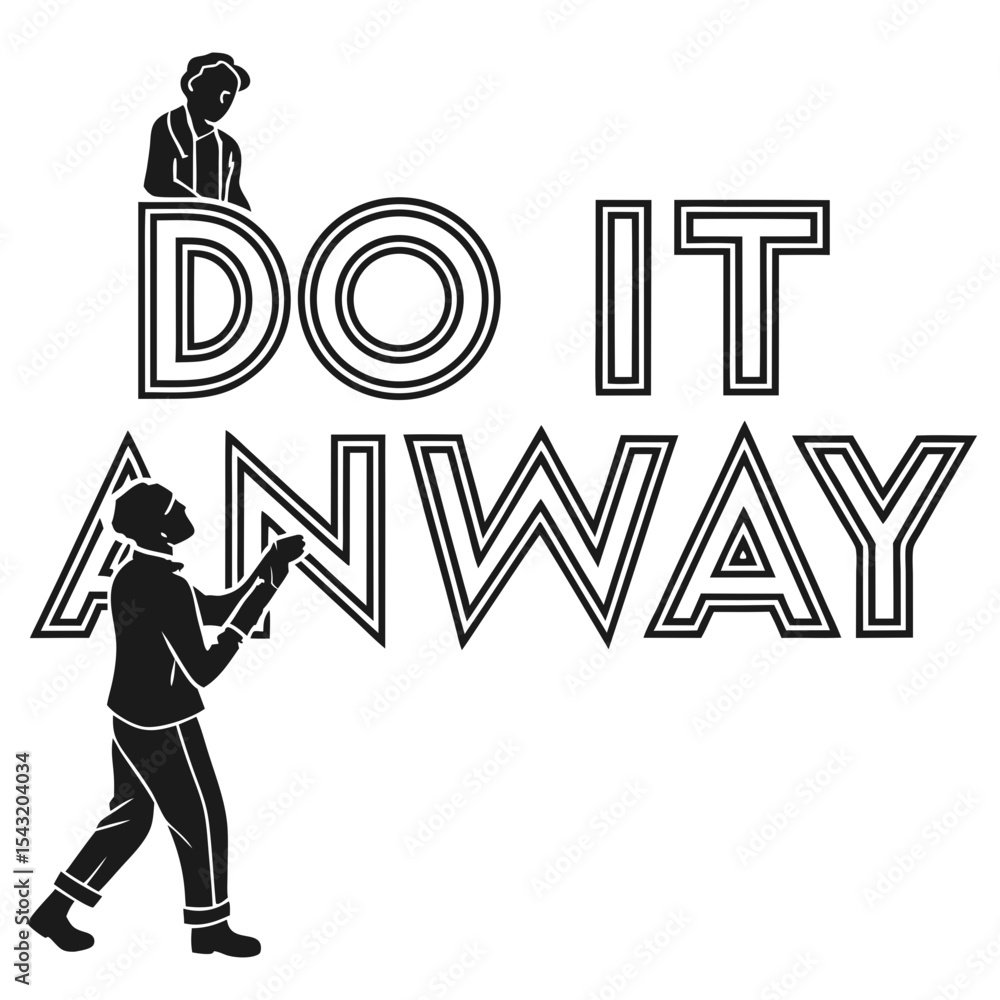Poster do it anyway motivational design element with transparent background