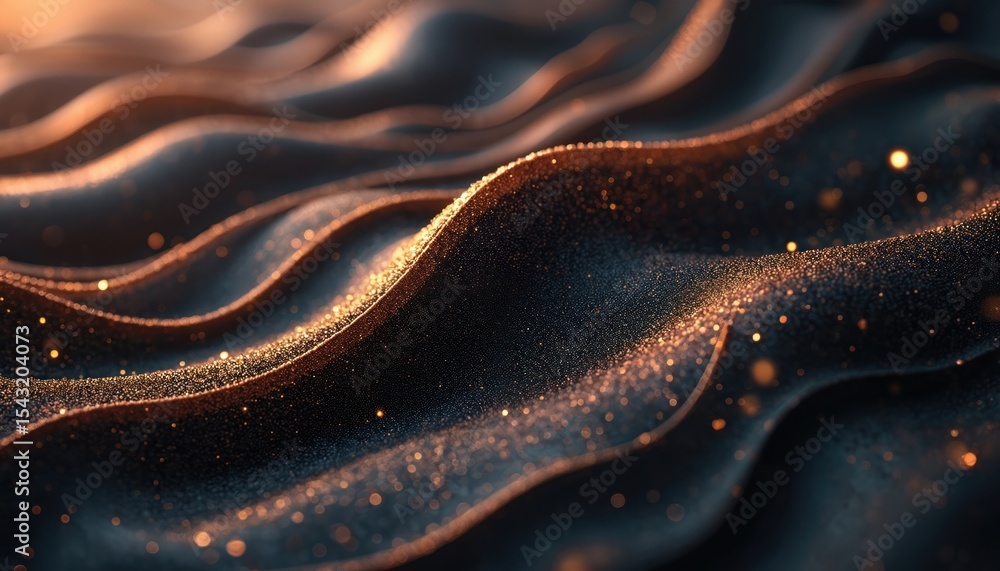 Poster abstract background featuring black copper metallic waves. design texture pattern composed smooth sh