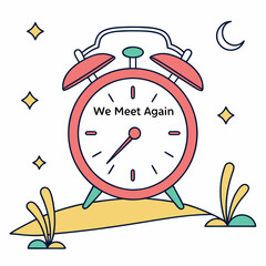 Cute alarm clock night scene we meet again sweet dreams