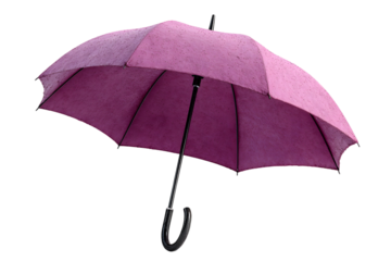 Aesthetic Purple Umbrella on transparent background, Rainy Days Symbolism, Protection Tool