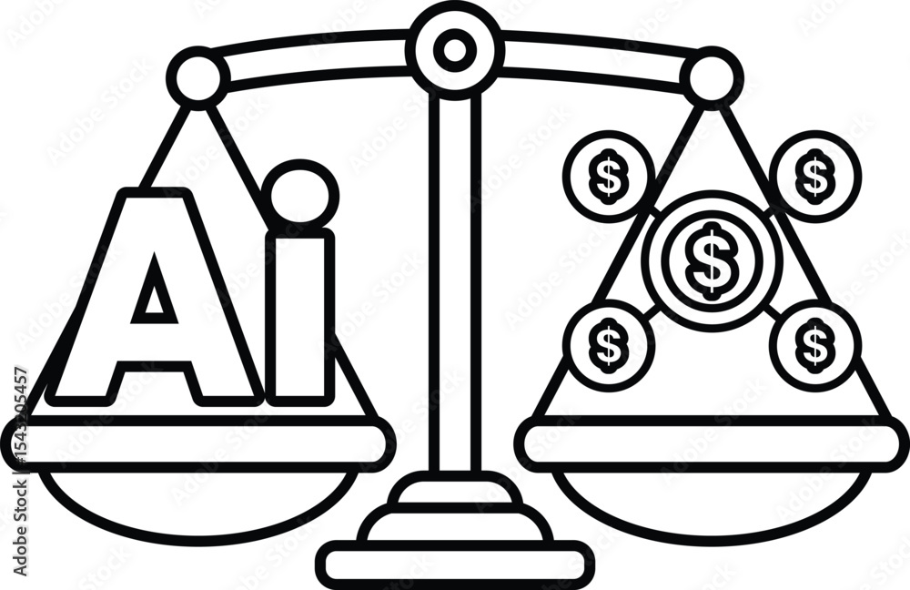 Poster a scale with the word ai on it