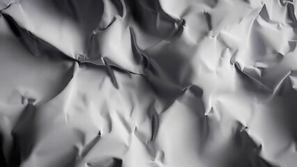 Close up of crumpled silver foil with shadows and highlights creating an abstract pattern - Powered by Adobe