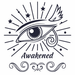 Awakened eye spiritual enlightenment visionary art graphic design