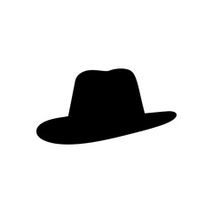 Fedora hat silhouette vector flat illustration design.