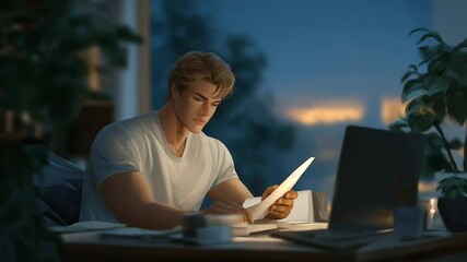 New occupant setting up a desk with a computer and nameplate