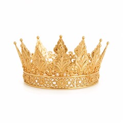 Fototapeta premium King or queen golden crown over white background, no shadow