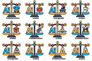 The image is a set of scales with different weights on each side