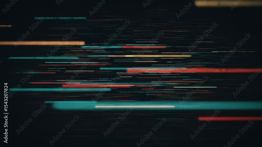Poster abstract data flowing with digital glitch effect motion background