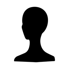 Elegant silhouette of a human head and shoulders viewed from the side