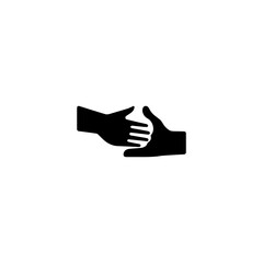 Fototapeta premium Simple black handshake icon representing business deal, agreement, cooperation, or partnership. Ideal for corporate visuals, contracts, or teamwork themes.