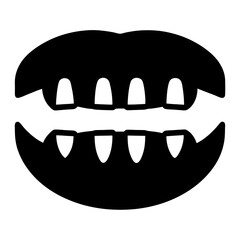 Halloween Vampire Teeth Silhouette, A Spooky Smile Ready to Haunt the Night