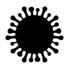 Silhouette of a coronavirus particle with spikes, a visual representation of disease