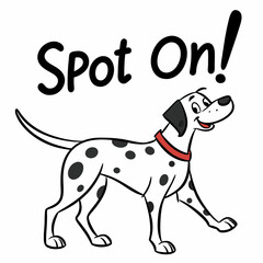 Happy dalmatian dog spot on cartoon illustration