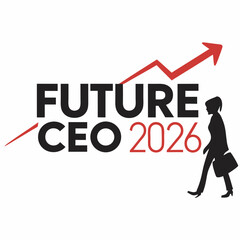 Future ceo 2026 woman walking upward trending graph