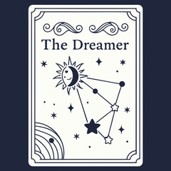 Fototapeta premium Celestial dreamer card sun moon stars mystic design