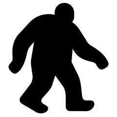 Silhouette of a mythical creature striding forward with purpose and determination in black