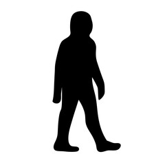Silhouette of a person walking isolated on a white background style