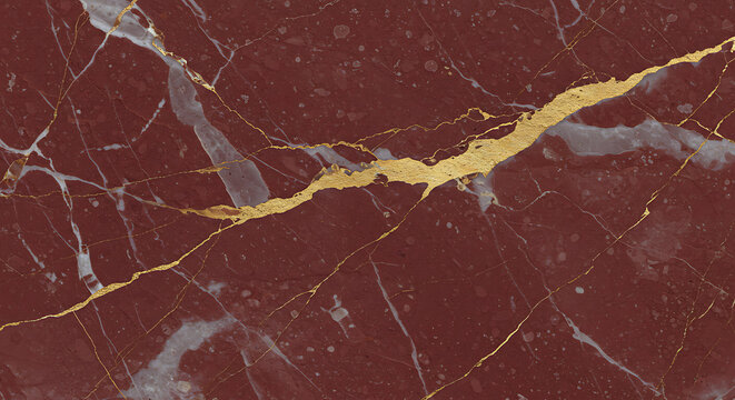 Red Marble Texture with Gold Veins Elegant Background Image