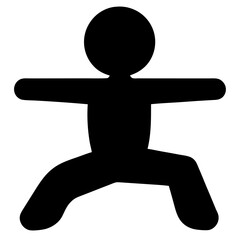 Black silhouette of a person performing a yoga pose in white background