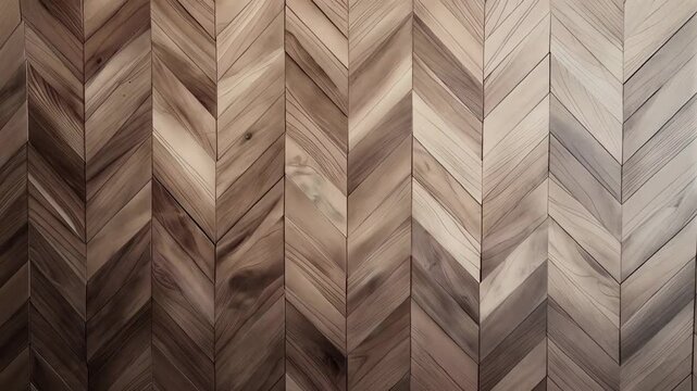 Textured herringbone wood pattern displays rich grain variations, perfect for interior design projects, flooring, or as a stylish background with copy space