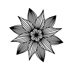 abstract floral ornament vector illustration with strips pattern