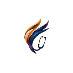Obraz premium Abstract Medical Logo Featuring a Stylized Stethoscope and Color