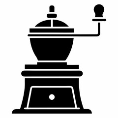 coffee grinder silhouette vector black on white background