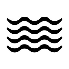 Stylized black and white wave pattern representing flowing water or ocean waves